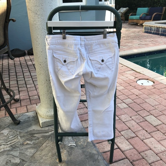 White Stretchy Pants.  Size 7/8 - Picture 2 of 3